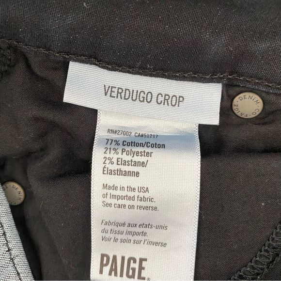 Paige jeans size 24 Verdugo crop - Picture 8 of 8
